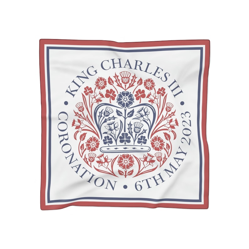 King Charles III Coronation Scarf – Emblem Poly Voile Scarf image 10