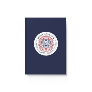 Royal Coronation of King Charles III Notebook, Hard Backed Journal, Coronation Gift, British Royals