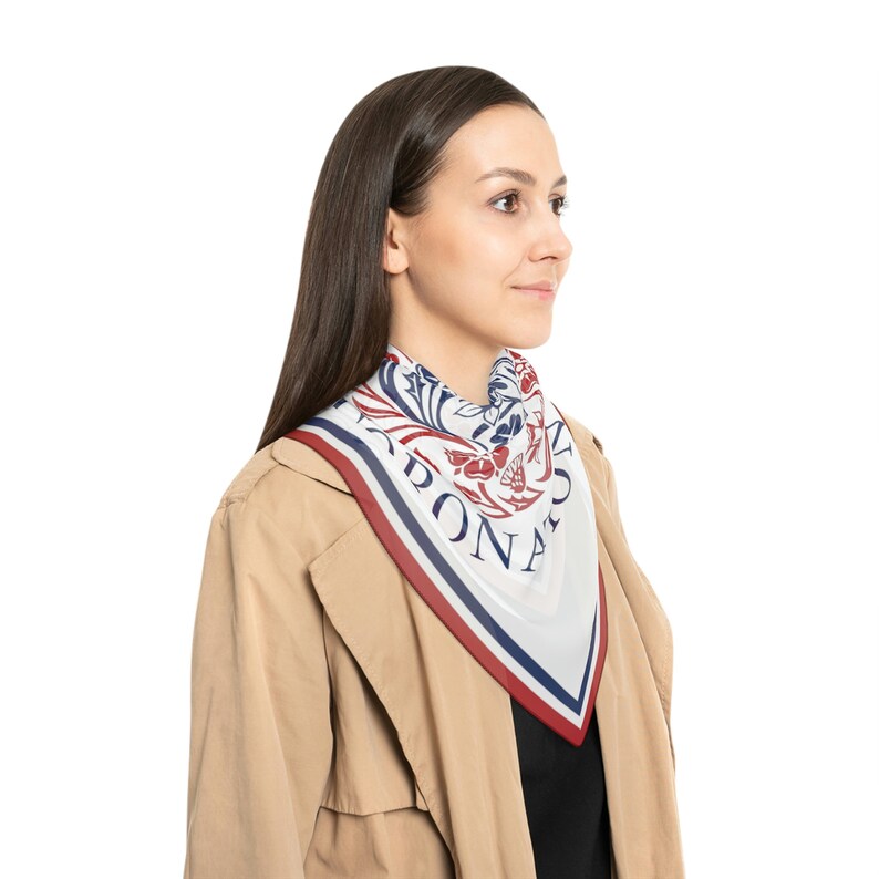 King Charles III Coronation Scarf – Emblem Poly Voile Scarf image 3