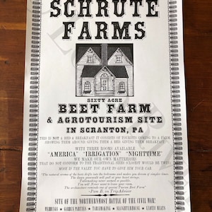 Schrute Farms Poster, The Office, Digital Download