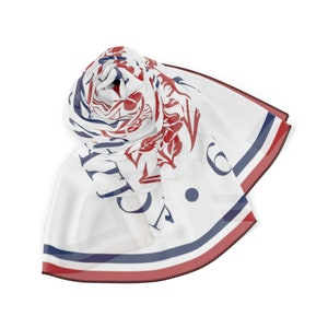 King Charles III Coronation Scarf – Emblem Poly Voile Scarf image 2