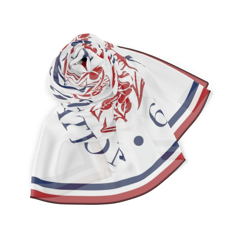King Charles III Coronation Scarf – Emblem Poly Voile Scarf image 2