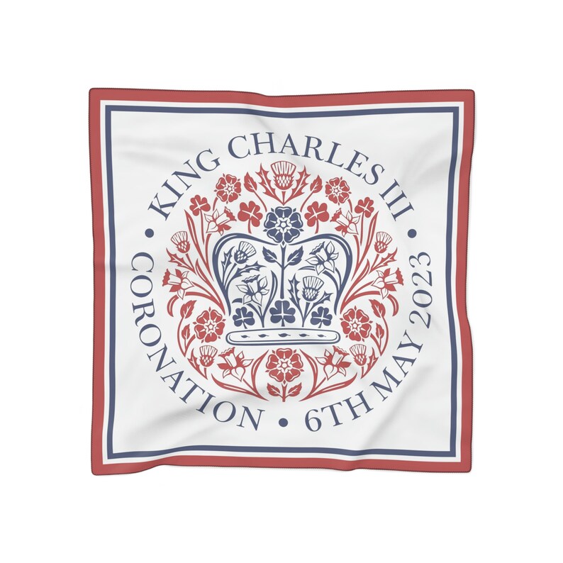 King Charles III Coronation Scarf – Emblem Poly Voile Scarf image 7