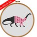 Brontosaurus Dinosaur in Pink Heart Sweater Cross Stitch Kit, Silhouette, Valentines Day, Easy DIY, Small Animal, Beginner, Cute, Girl, Love
