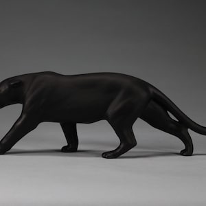 Panther Jaguar Black Sculpture Decor by John Perry Jaguar 12 inches long Free standing