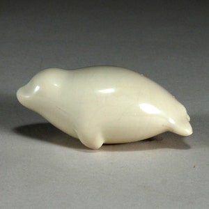 Baby Harp Seal Sculpture by John Perry &quot;Feely Sealy&quot; hand sculpture.