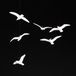 6 Seagull Mobile by John Perry Do-it-yourself kit 3 inch wingspan each gull