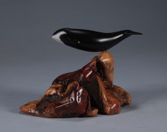 Bowhead Whale Sculpture from John Perry 5in long Painted version Statue Figurine Art