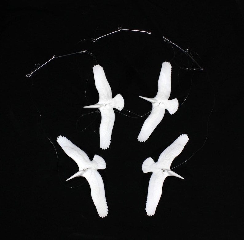 6in wingspan Figurine Pelican MOBILE Sculpture Decor by John Perry 4 BIRDS