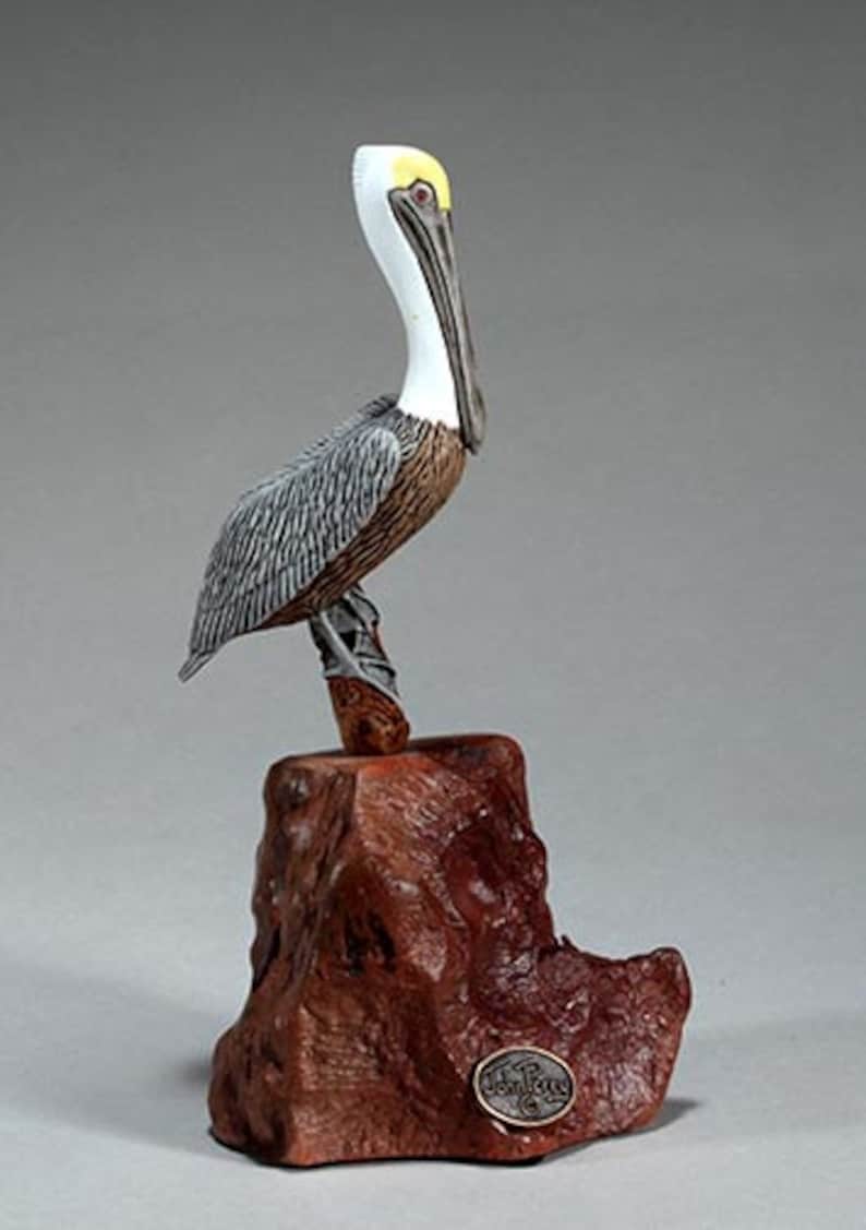 Brown Pelican by John Perry 7 inch tall sculpture on