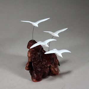 Seagull Sculpture by John Perry (FLOCK OF 4) 7in tall Decor