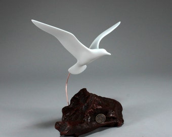 Seagull Sculpture by John Perry Wings u version 9in wingspan Decor Statue