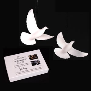 HOME ALONE DOVES Pair Authentic Replicas by John Perry who made them for the movie. Gift boxed.