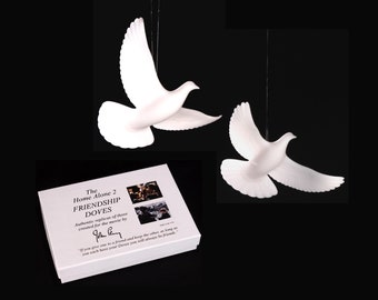 HOME ALONE DOVES Pair Authentic Replicas by John Perry who made them for the movie. Gift boxed.