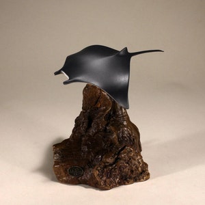 Manta Ray by John Perry 7 inch tall sculpture Down-wing version New direct from John Perry Studio