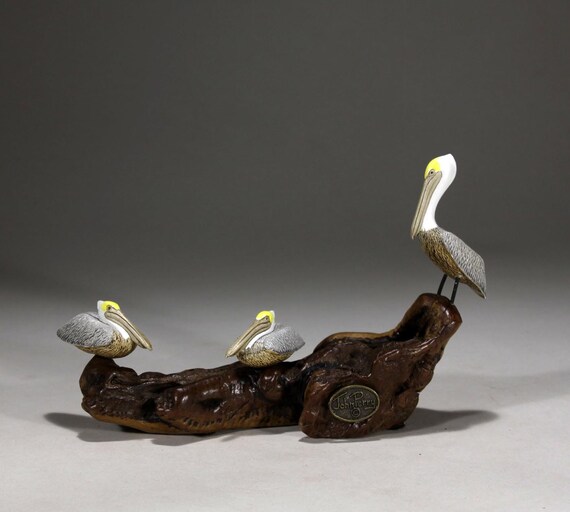 MACAWS PARROT Scarlet Trio Sculpture Direct from JOHN PERRY 7in long Figurine