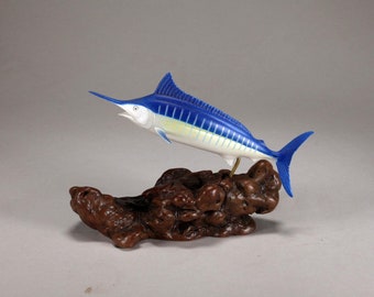 Marlin by John Perry 6 inches long airbrushed sculpture statue