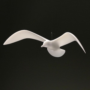 Seagull MOBILE Sculpture  by John Perry 14in Wingspan Hovering Version. Signed.