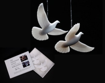 HOME ALONE DOVES Pair Authentic Replicas by John Perry who made them for the movie. gift boxed.