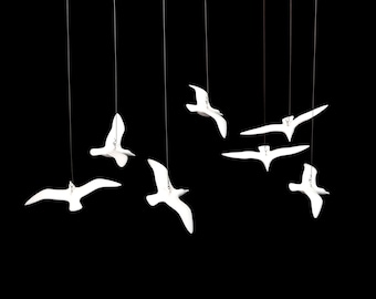 7 Seagull Mobile by John Perry Easy assemble kit. 3 inch wingspan each gull