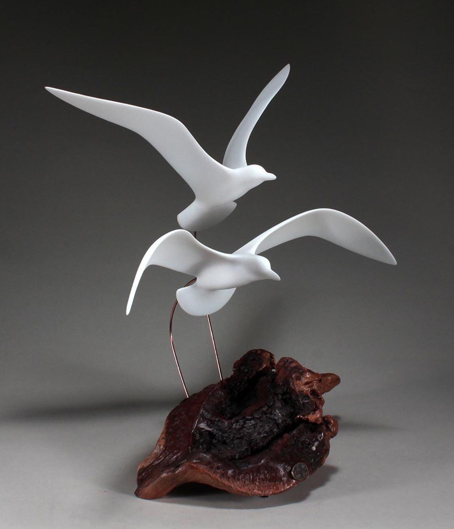 Seagull Sculpture Statue Decor by John Perry DUO 16in Wingspan Etsy