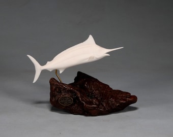 Marlin sculpture by John Perry 6 inches long Pellucida Statue