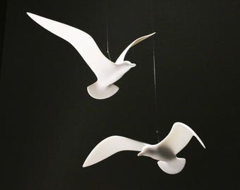 Seagull MOBILE  by John Perry DUO 14 inch wingspan Sculpture