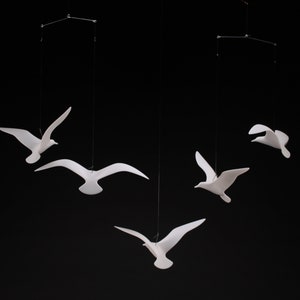 5 Seagull Mobile by John Perry 5 birds 9in wingspan Sculpture statue