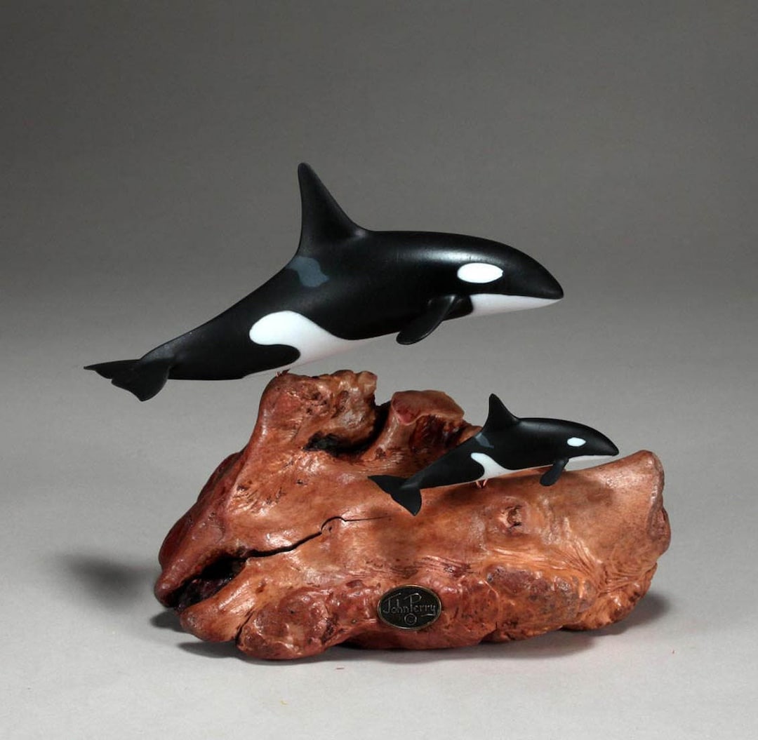 John Rey Orca Orca y ballena asesina de cría de John Perry 7 en escultura larga ...