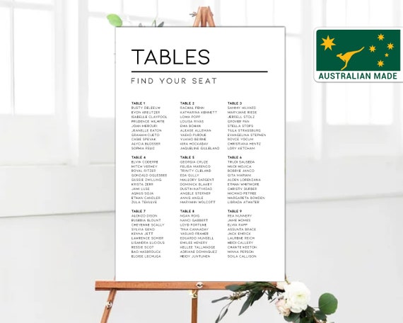 Modern Wedding Seating Chart