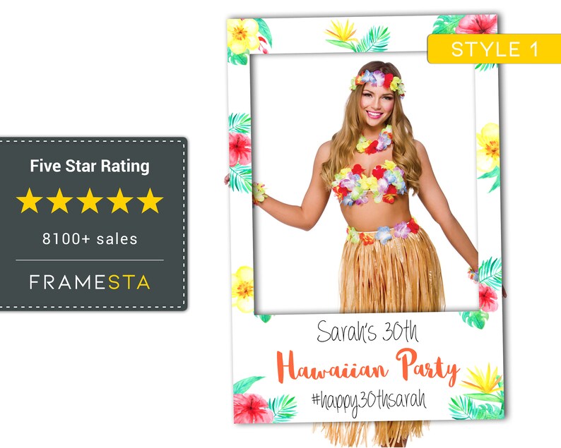 Hawaiian Party Photo Booth Prop Frame Luau Image 0