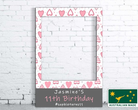 Cute Hearts Girl Birthday Party Props Photo Booth Frame Etsy