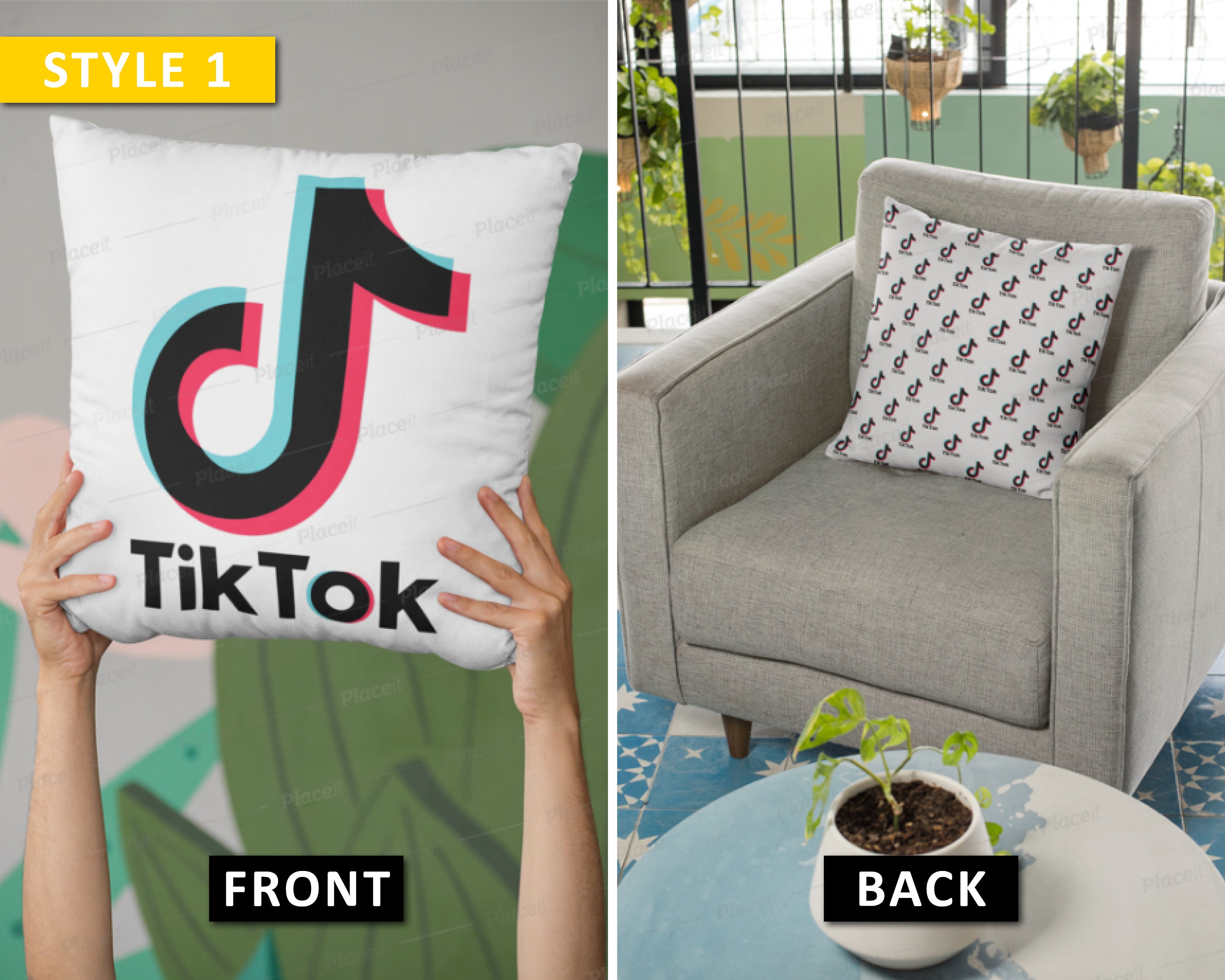 TikTok Throw Pillow TitTok Room Decor TikTok Trend Etsy