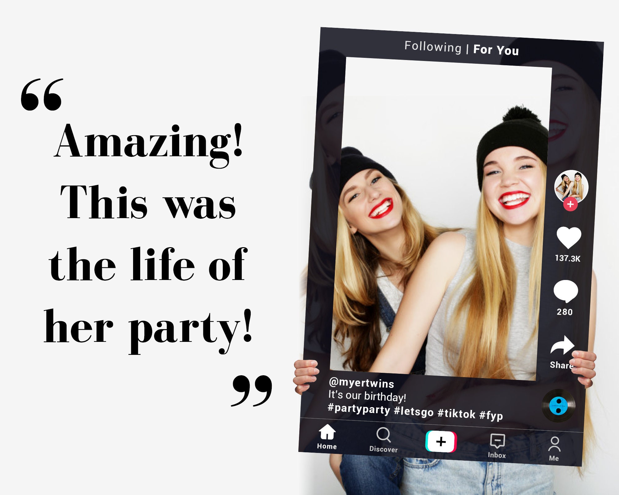 Tik Tok Party Photo Booth Frame TikTok Birthday Party Tik Tok Party Photo Booth Frame TikTok Birthday Party