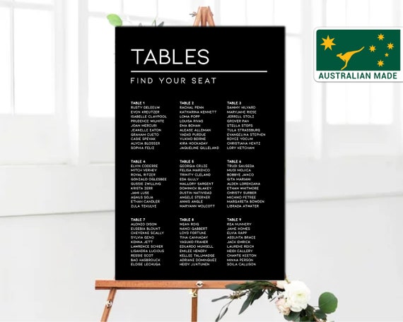 Modern Wedding Seating Chart