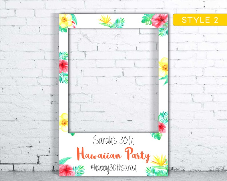 Hawaiian Party Photo Booth Prop Photo Booth Frame Luau Party Etsy