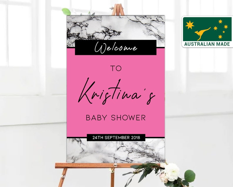 It S A Girl Baby Shower Welcome Signs Australia Printed Etsy