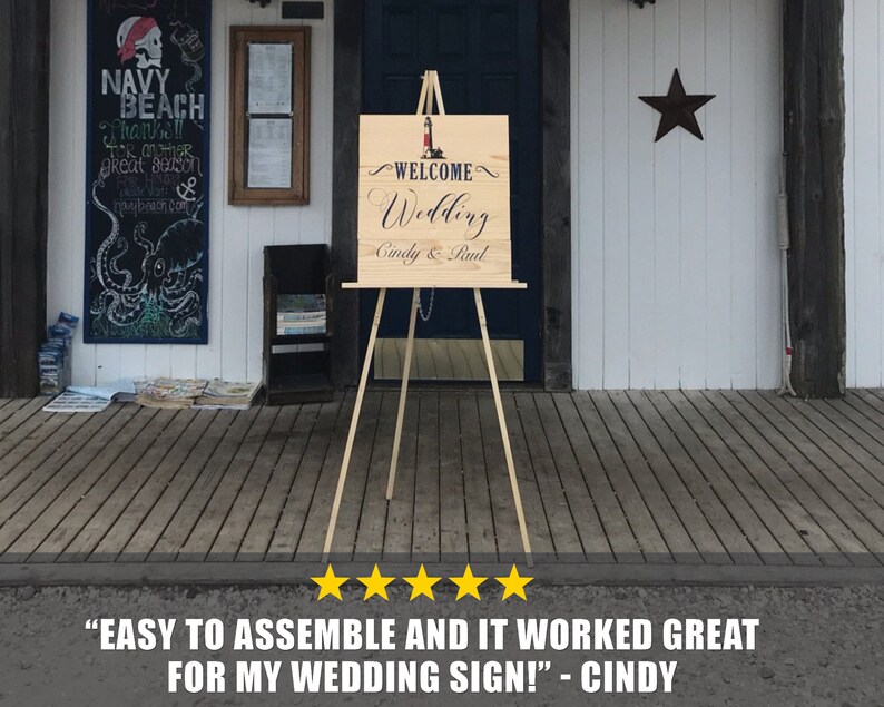 Large 65 Wood Easel Stand For Wedding Sign Floor Easel Etsy
