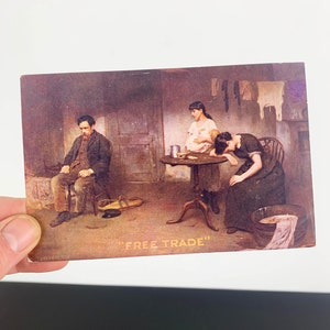Politische Werbekarte 1906 | Politische Postkarte Konservative Partei | Freihandel politische Karte | David Allen & Sons Fleet St Drucker