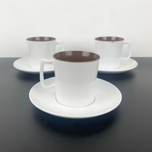 Bessemer Australia Melamine Cup and Saucer Set: Mid-Century Camping Duo