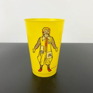 Ronald McDonald melamine cup | McDonald&#39;s plastic tumbler | collectible 1960&#39;s McDonalds yellow cup with Ronald McDonald