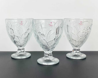 Vintage Pasabahce Embossed Glass Dessert Bowls - Set of 3