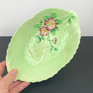 Carlton Ware &#39;Primula&#39; leaf bowl | English Majolica style collectible dish | decorative bowl | Australian design Carlton Ware