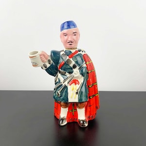 carafe de collection vintage écossaise | Carafe artistique écossaise pour homme Royal Nippon | articles de bar à collectionner