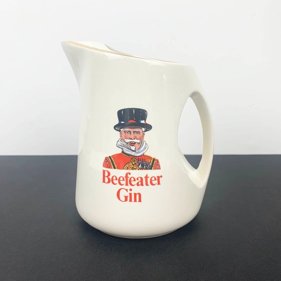 Beefeater Gin Jug Beefeater advertising ceramic pitcher Home bar 