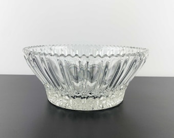 Bol en cristal Zajecar : centre de table en verre cannelé épais avec rebord en dents de scie