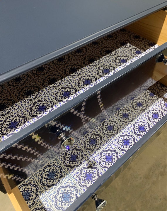 Sale Chest Of Drawers In Midnight Navy Blue Upcycled Vintage Etsy