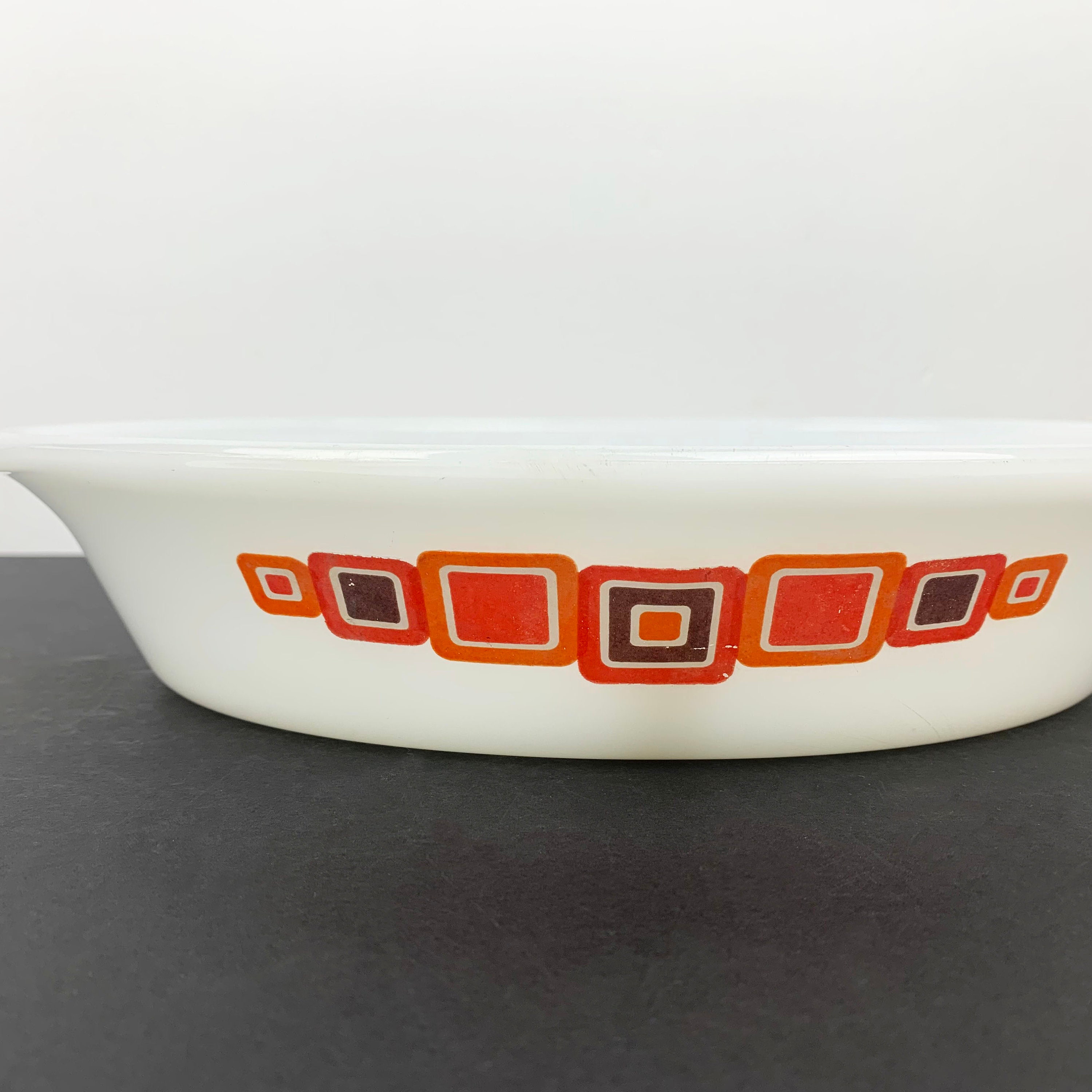 925⚜️ Ancien Plat Ovale en Fonte Émaillée Couleur Orange
