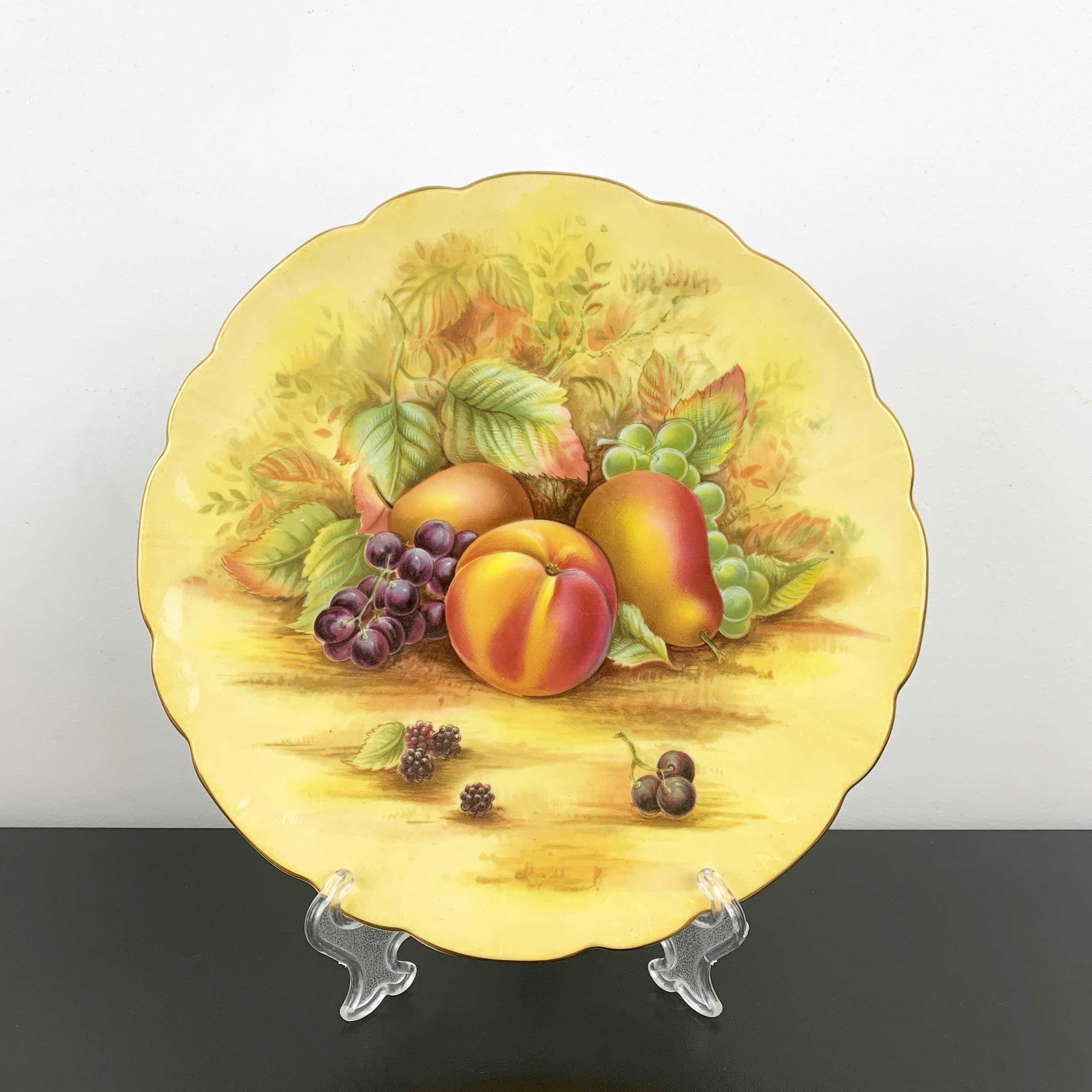 ヴィンテージ エインズレイ「オーチャードゴールド」ケーキプレート