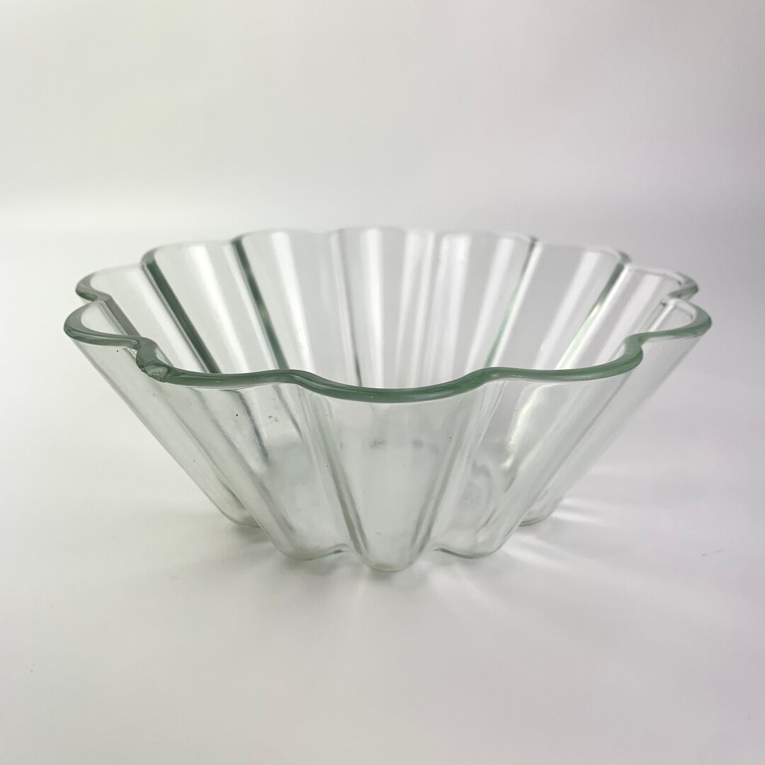 Vintage Pyrex France Glass Fluted Baking Dish French Glass Fluted Bowl